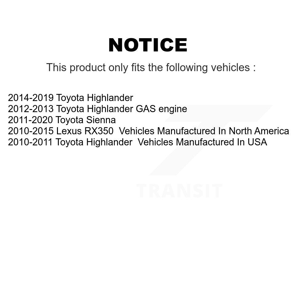 Brake Caliper Left Right Side Front Kit For Toyota Sienna Highlander Lexus RX350