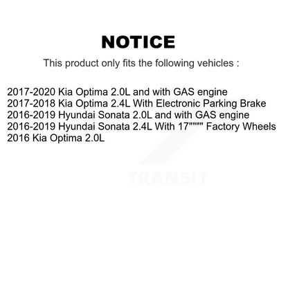 Disc Brake Caliper Left Right Side Front Kit For Hyundai Sonata Kia Optima
