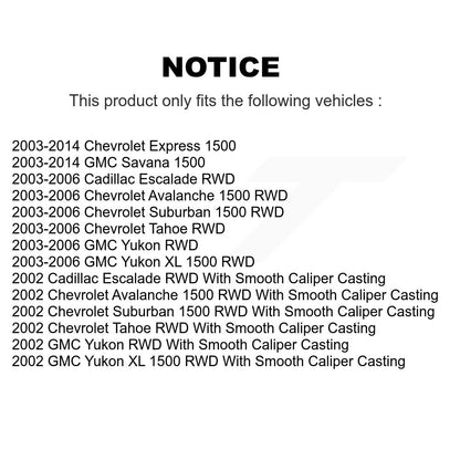 Brake Caliper Rear Kit For Chevrolet Avalanche 1500 GMC Express Yukon Tahoe XL
