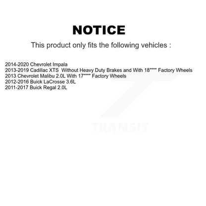 Brake Caliper Rear Kit For Chevrolet Impala Buick Regal LaCrosse Malibu Cadillac