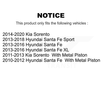 Brake Caliper Left Right Side Rear Kit For Hyundai Kia Sorento Santa Fe Sport XL