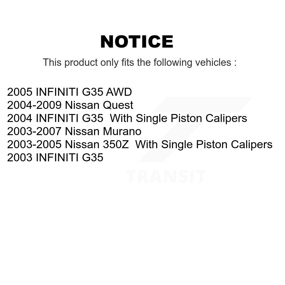 Brake Caliper Left Right Side Rear Kit For Nissan Murano INFINITI G35 350Z Quest