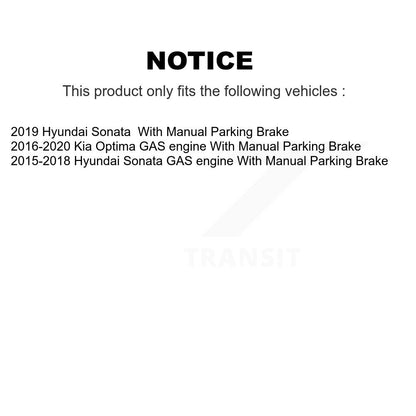 Brake Caliper Rear Kit For Hyundai Sonata Kia Optima With Manual Parking
