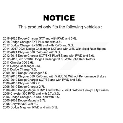 Disc Brake Caliper Rear Kit For Dodge Chrysler 300 Charger Challenger Magnum