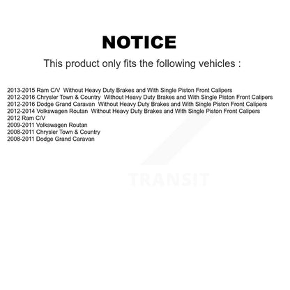 Brake Caliper Rear Kit For Dodge Grand Caravan Chrysler Town & Country Ram C/V