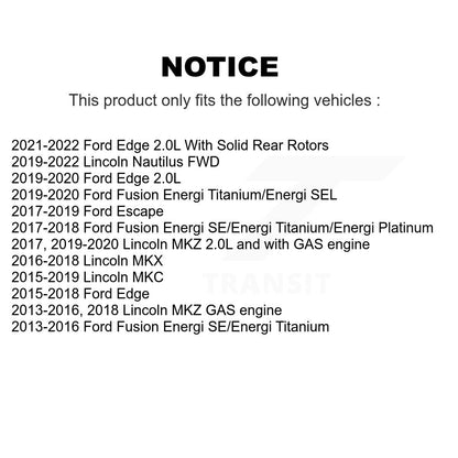 Brake Caliper Rear Kit For Ford Escape Edge Fusion Lincoln MKC MKX Nautilus MKZ