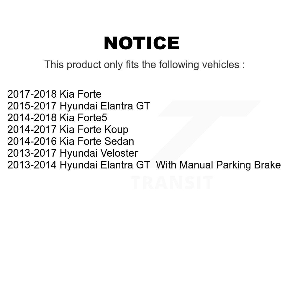 Brake Caliper Rear Kit For Kia Hyundai Forte Elantra GT Veloster Forte5 Koup