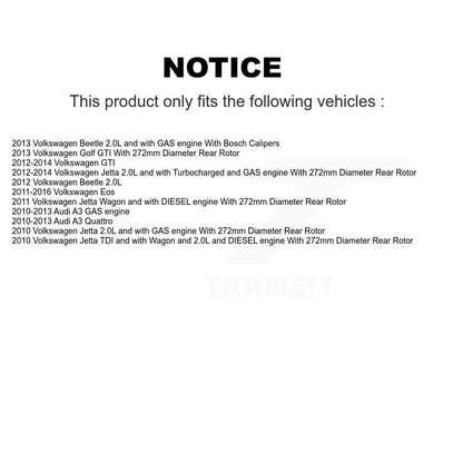 Brake Caliper Front Rear Kit For Volkswagen Jetta Golf Beetle Audi GTI Eos A3