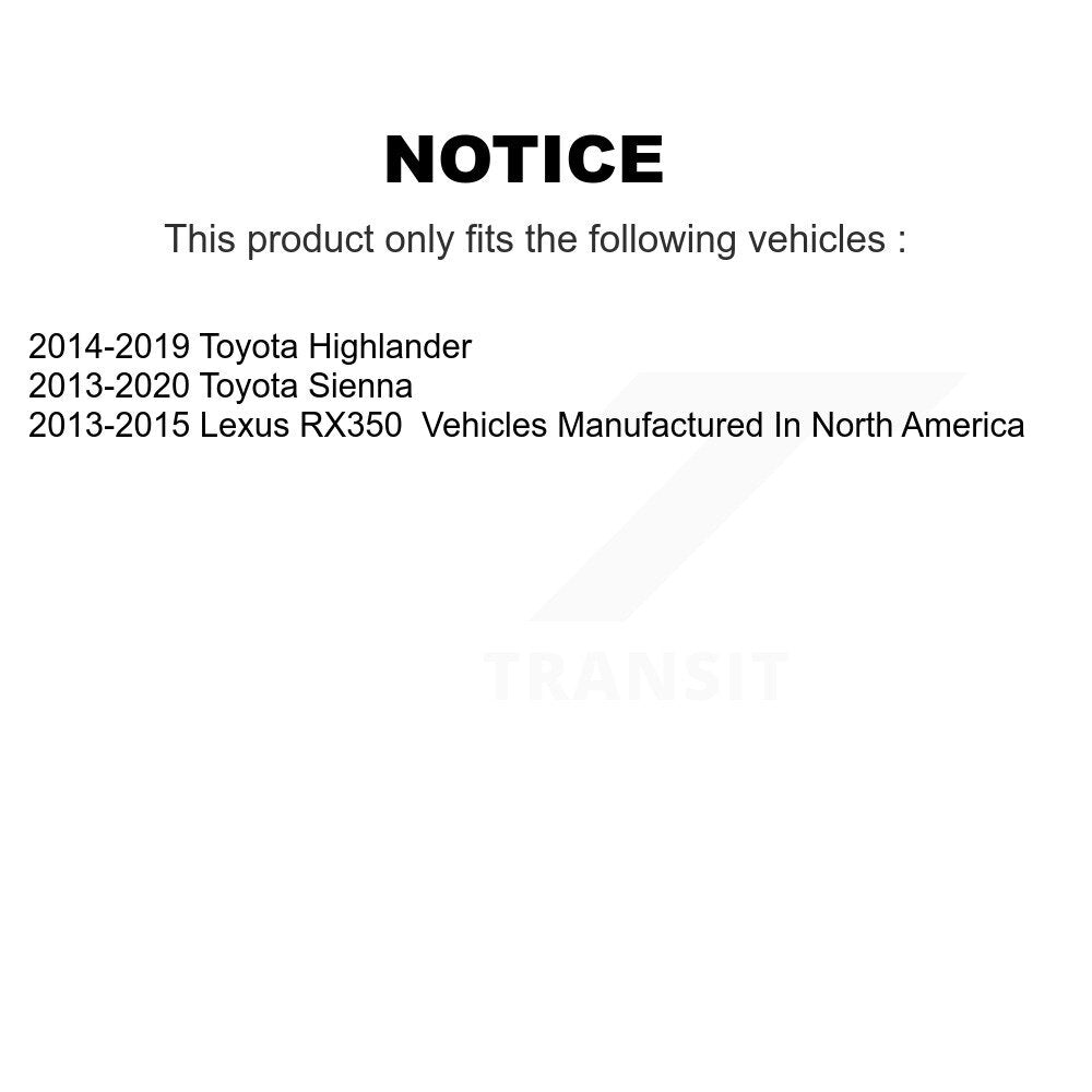 Brake Caliper Left Right Front Rear Kit For Toyota Sienna Highlander Lexus RX350