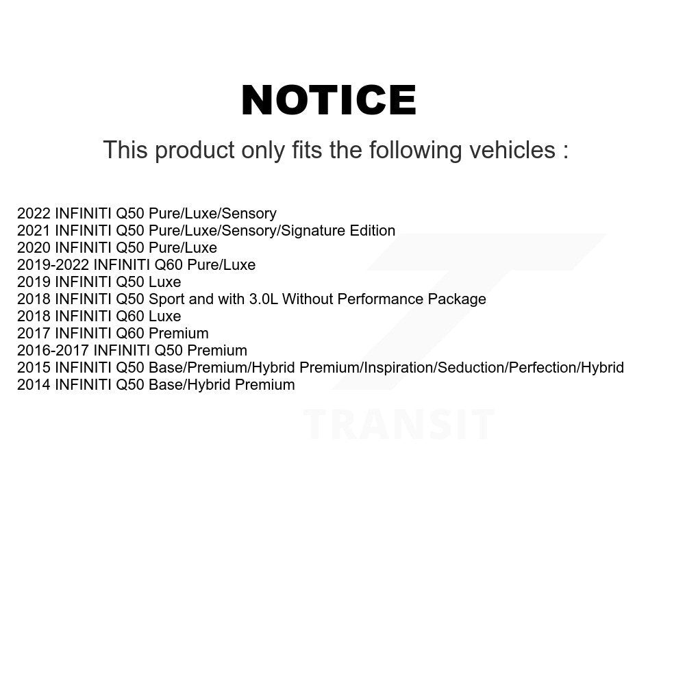 Disc Brake Caliper Left Right Side Front Rear Kit For 2016-2017 INFINITI QX50