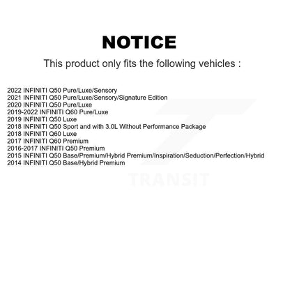 Disc Brake Caliper Left Right Side Front Rear Kit For 2016-2017 INFINITI QX50