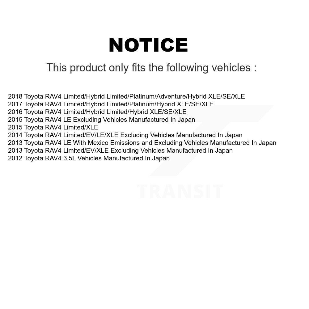 Brake Caliper Left Right Side (Driver Passenger) Front Rear Kit For Toyota RAV4
