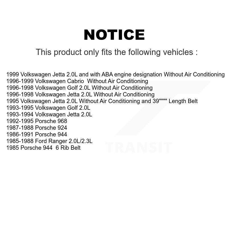Serpentine Belt KBR-5060390 For Volkswagen Porsche Jetta 944 Ford Ranger Cabrio
