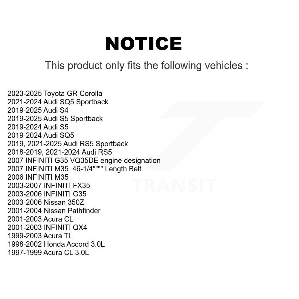 Serpentine Belt KBR-5060463 For Honda Accord INFINITI G35 Nissan Acura 350Z TL