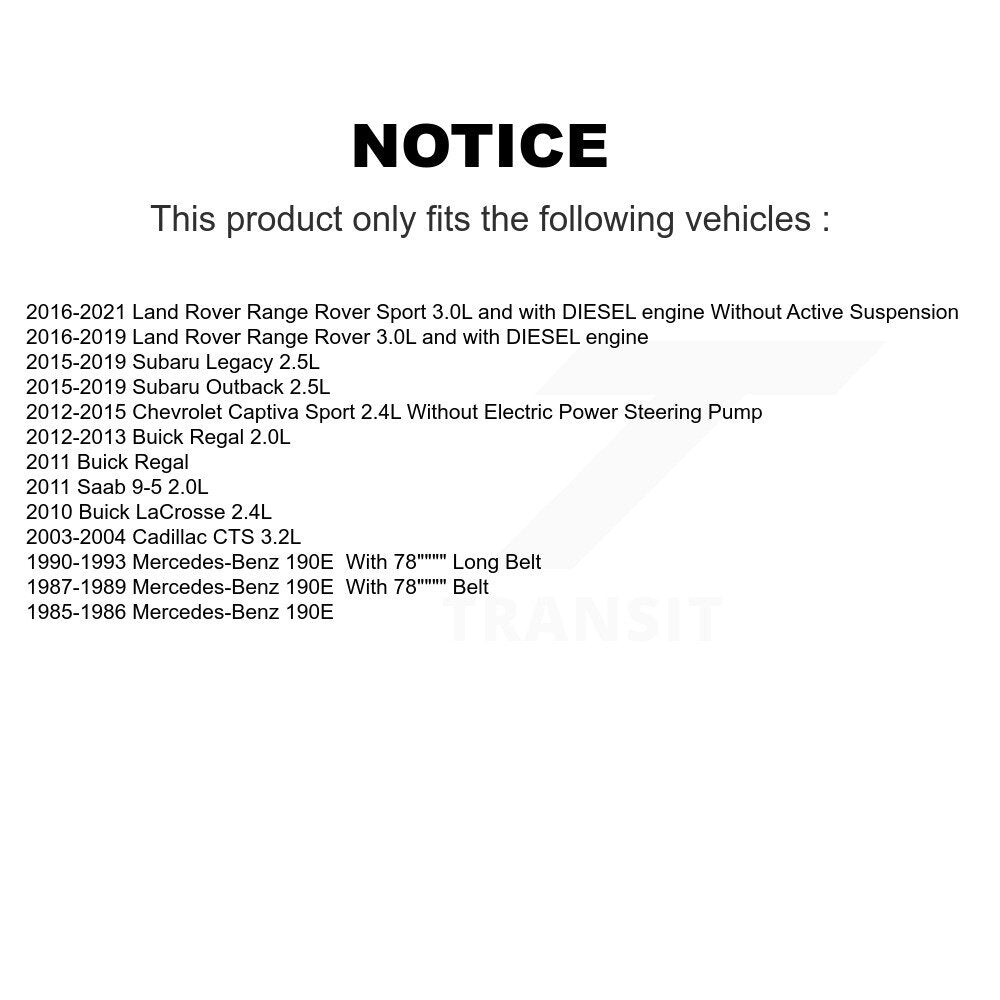 Serpentine Belt KBR-5060780 For Subaru Outback Legacy Buick LaCrosse Regal CTS