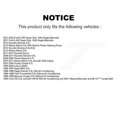 Serpentine Belt KBR-5060878 For Nissan Altima Toyota Tundra Hyundai Genesis Ford