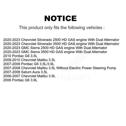 Serpentine Belt Main Drive KBR-5061093 For Chevrolet Malibu GMC Pontiac G6 2500