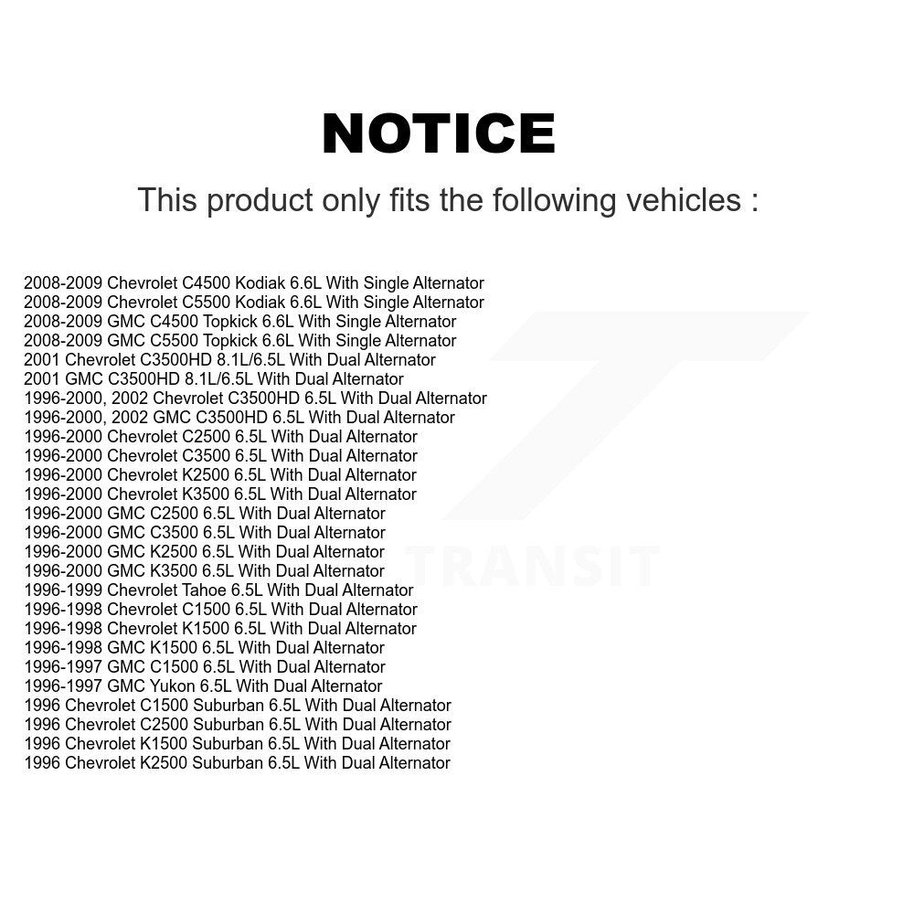 Serpentine Belt KBR-5061203 For Chevrolet GMC K1500 C1500 K2500 K3500 C2500