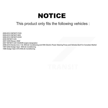 Serpentine Belt Main Drive KBR-5070810 For Honda Civic INFINITI EX35 G35 FX35