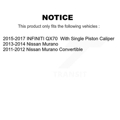 Brake Caliper Drill Slot Rotor Semi-Metallic Ceramic Pad Front Rear Kit For QX70