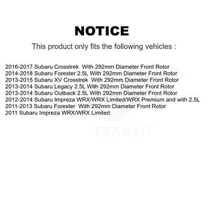 Brake Caliper Coat Rotors & Ceramic Pad Front Kit For Subaru Forester Impreza XV