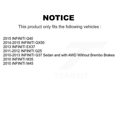 Brake Caliper Coat Rotor Semi-Metallic Ceramic Pad Front Rear Kit (10Pc) For G37