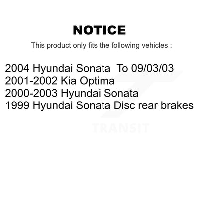 Ceramic Brake Pads And Parking Shoe Front Rear Kit For Hyundai Sonata Kia Optima