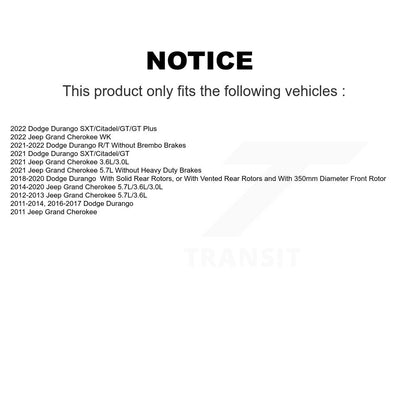 Ceramic Brake Pads & Parking Shoe Front Rear Kit For Dodge Durango Jeep Grand WK
