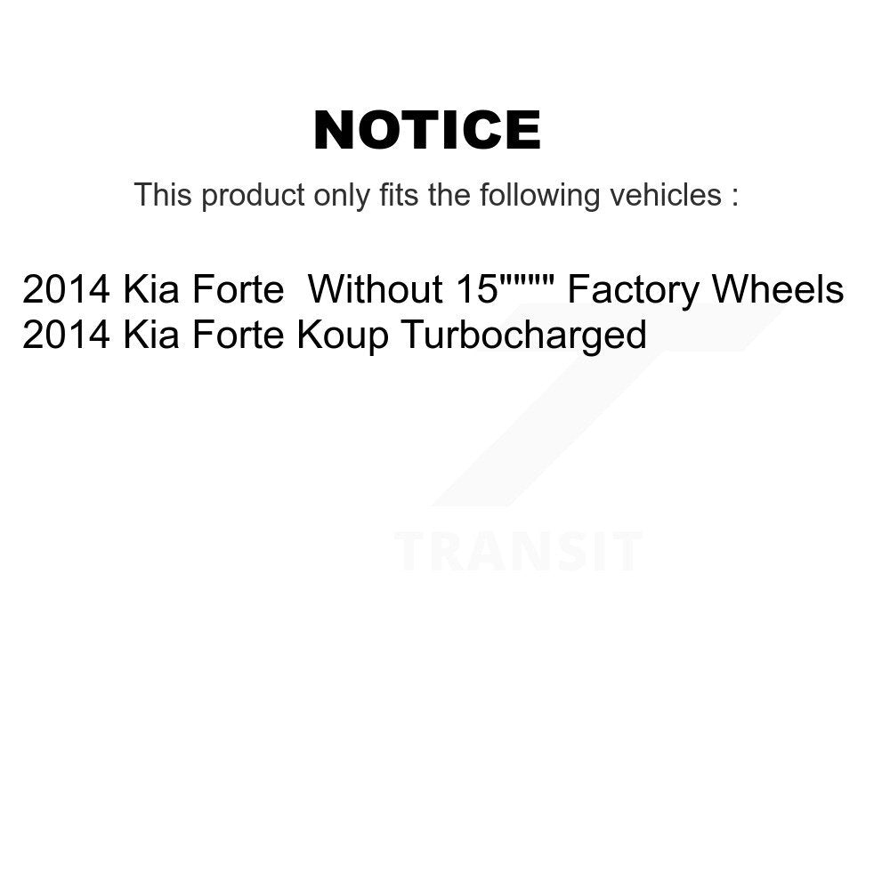 Ceramic Brake Pads & Parking Shoe Front Rear Kit For Kia Forte Koup Turbocharged