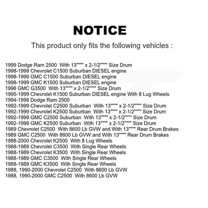 Ceramic Brake Pads & Drum Shoe Front Rear Kit For Dodge Ram 2500 Chevrolet K2500