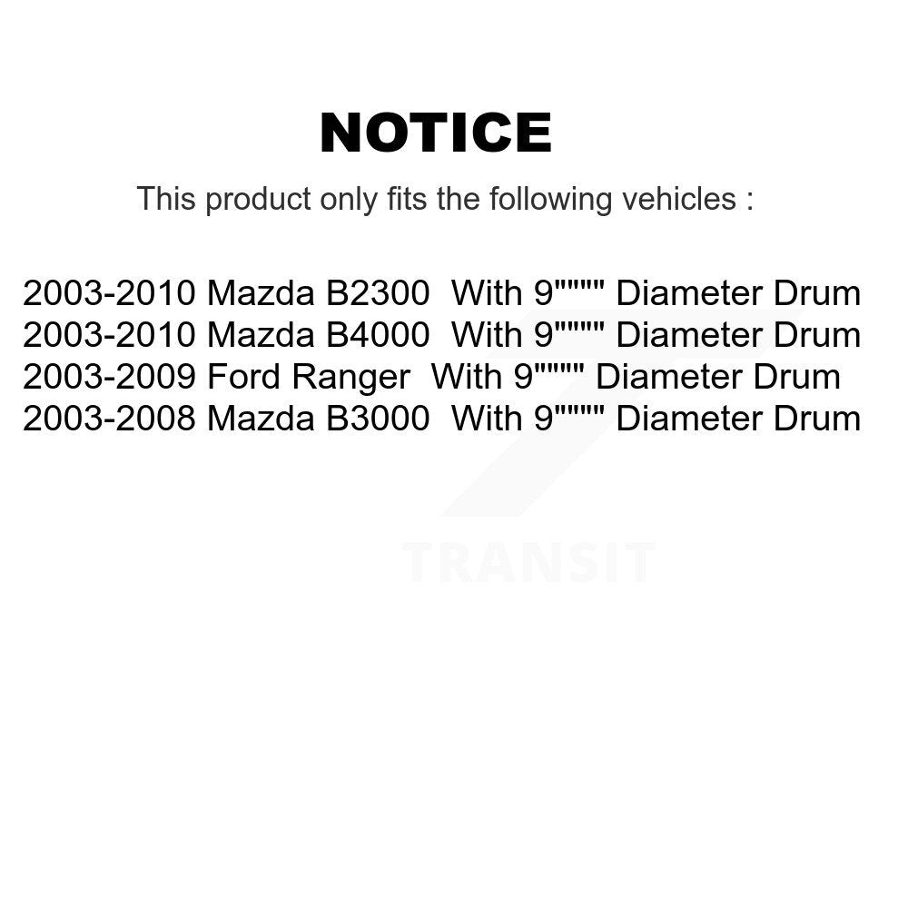 Ceramic Brake Pads & Drum Shoes Front Rear Kit For Ford Ranger Mazda B4000 B3000