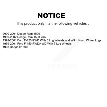 Ceramic Brake Pads & Drum Shoes Front Rear Kit For Ford F-150 Dodge Ram 1500 Van