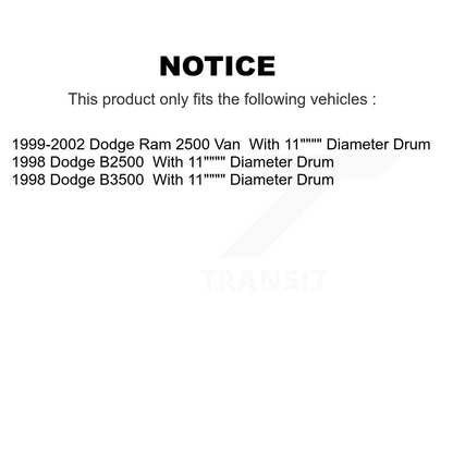 Ceramic Brake Pads & Drum Shoe Front Rear Kit For Dodge B3500 Ram 2500 Van B2500