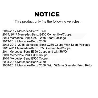 Ceramic Brake Pads Parking Shoes Front Rear Kit For Mercedes-Benz C300 E350 C350