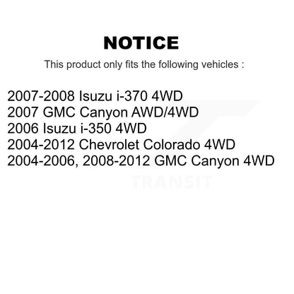 CV Axle Shaft Front Kit For Chevrolet Colorado GMC Canyon Isuzu i-350 i-370