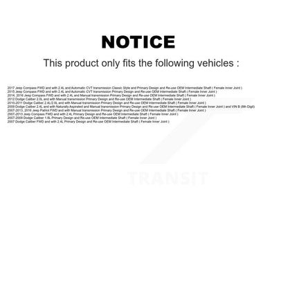 CV Axle Drive Shaft Assembly Front Kit For Jeep Patriot Compass Dodge Caliber