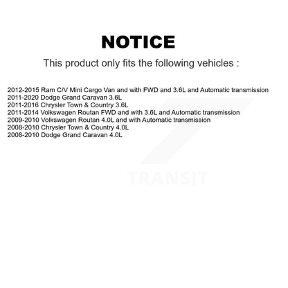 CV Axle Shaft Front Kit For Dodge Grand Caravan Chrysler Town & Country Ram C/V