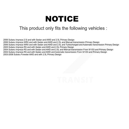 CV Axle Drive Shaft Complete Assembly Front Kit For Subaru Forester Impreza