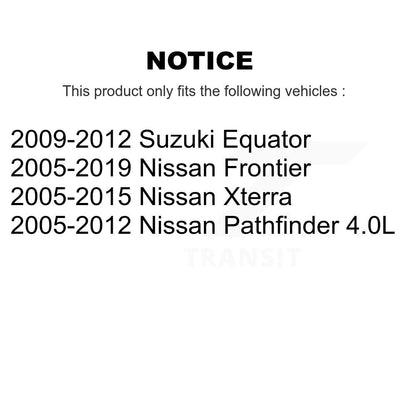 CV Axle Shaft Front Kit For Nissan Frontier Pathfinder Xterra Suzuki Equator