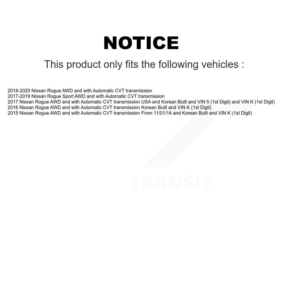 CV Axle Drive Shaft Complete Assembly Rear Kit For Nissan Rogue Sport