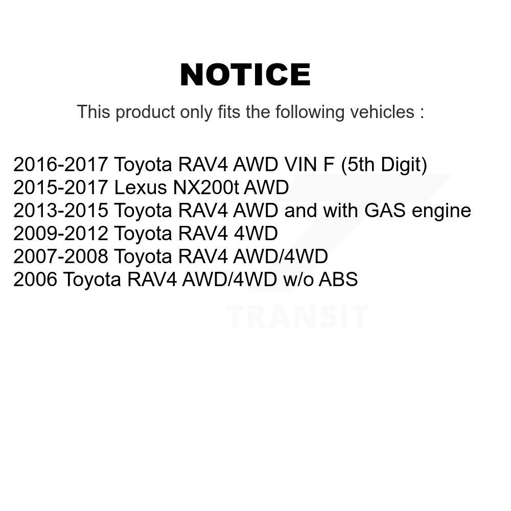 CV Axle Drive Shaft Complete Assembly Rear Kit For Toyota RAV4 Lexus NX200t