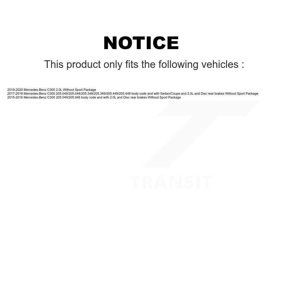Ceramic Disc Brake Pads And Wear Sensors Front Rear Kit For Mercedes-Benz C300