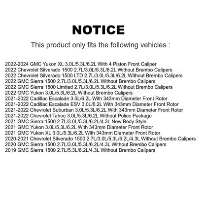 Ceramic Brake Pad Wear Sensor Front Rear Kit For GMC Chevrolet Silverado 1500 XL