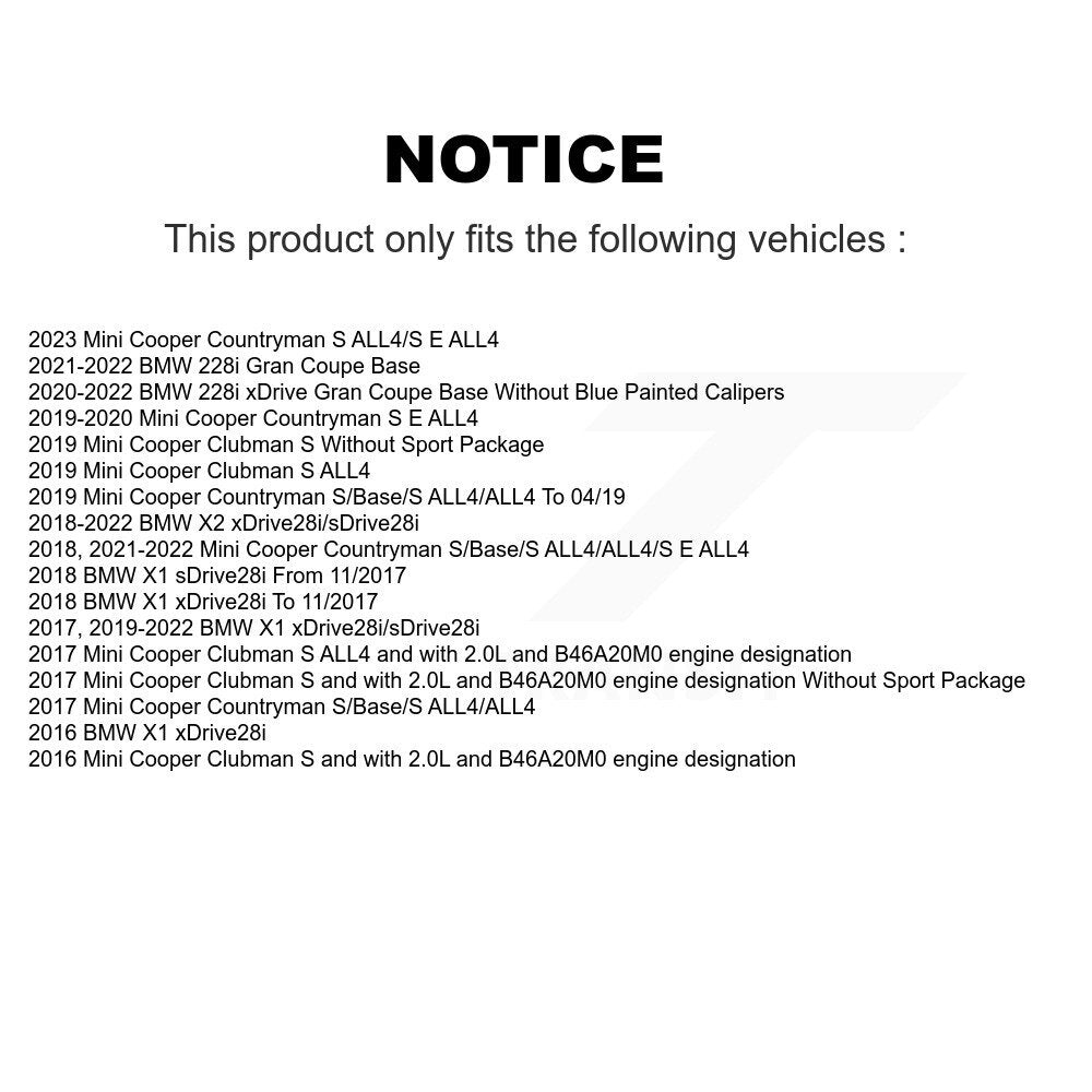 Ceramic Brake Pad And Wear Sensor Front Kit For BMW X1 Mini Cooper Countryman X2