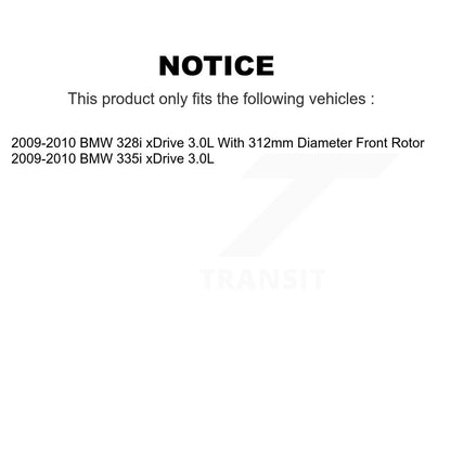 Ceramic Brake Pads Wear Sensor Front Kit For 2009-2010 BMW 328i xDrive 335i 3.0L
