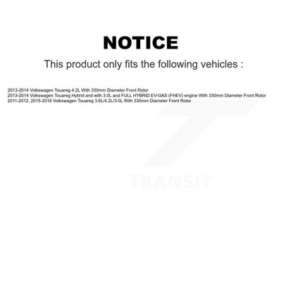 Ceramic Disc Brake Pads And Wear Sensor Pairs Front Kit For Volkswagen Touareg