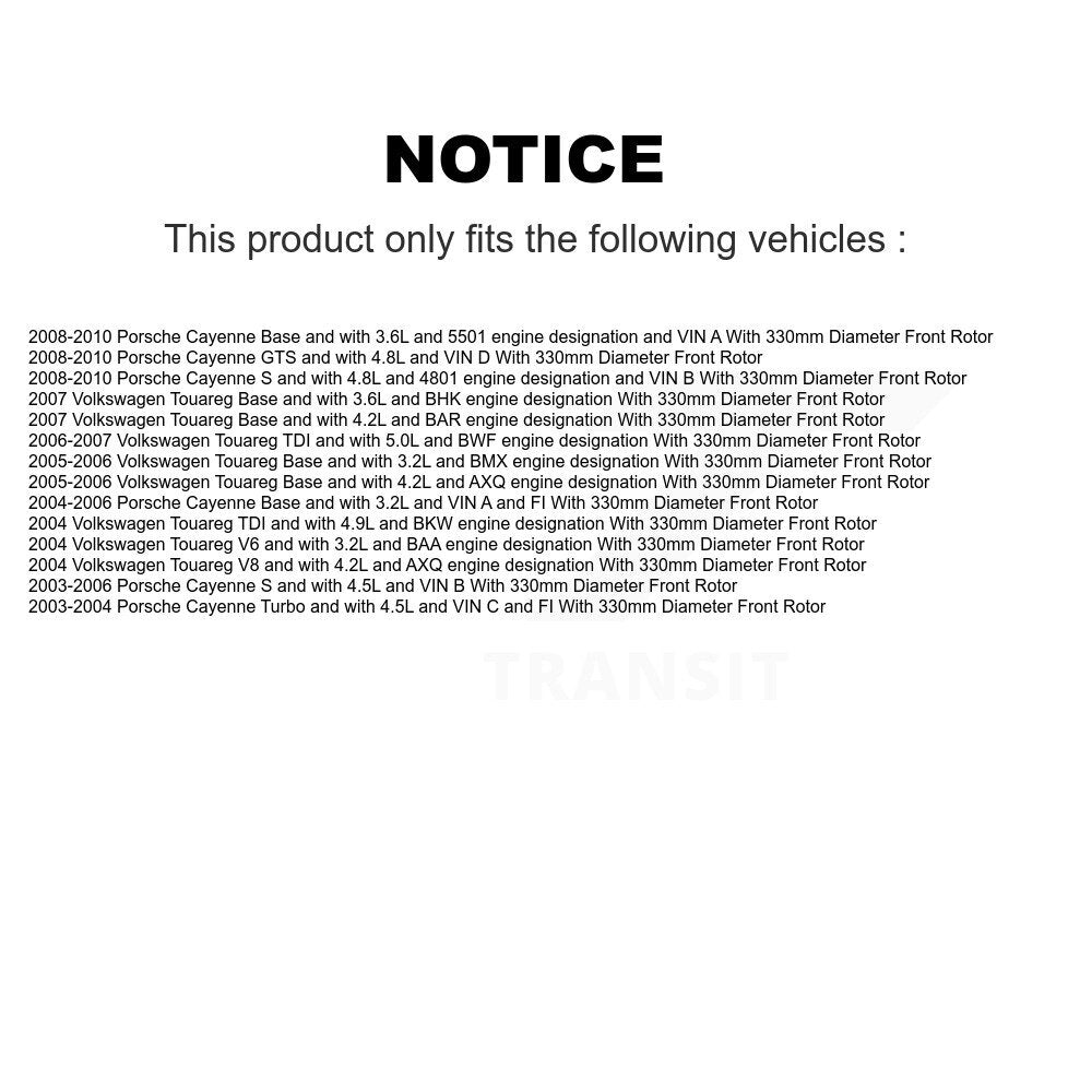 Ceramic Disc Brake Pads And Wear Sensor Pairs Front Kit For Porsche Cayenne