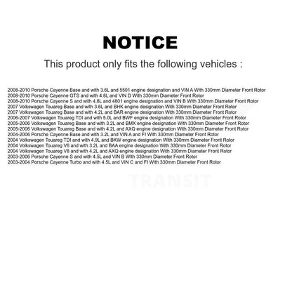 Ceramic Disc Brake Pads And Wear Sensor Pairs Front Kit For Porsche Cayenne