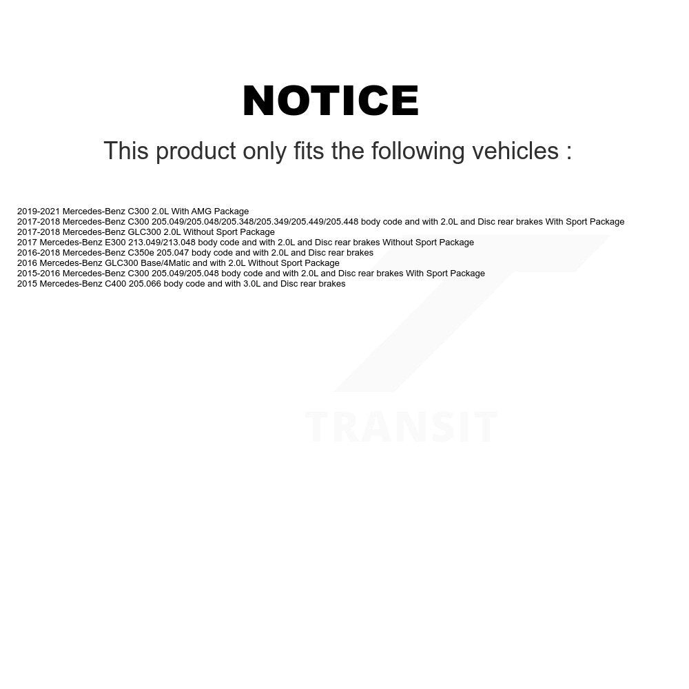 Ceramic Brake Pads Wear Sensor Pair Front Kit For Mercedes-Benz C300 GLC300 E300
