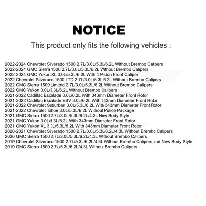 Ceramic Brake Pad Wear Sensor Pair Front Kit For GMC Chevrolet Silverado 1500 XL